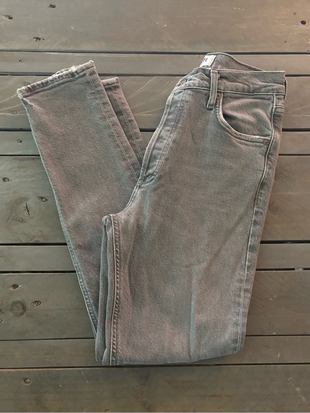 AGOLDE Nico High-Rise Slim Fit Jeans in Gray – Size 25
